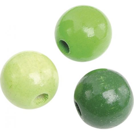 Koraliki drewniane Knorr Prandell mix zielony jasny, 12mm